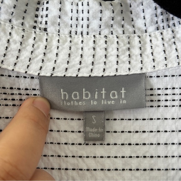 Habitat clothes to live in size small button down shirt white black spots - Picture 8 of 10